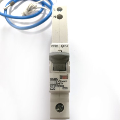 Dorman Smith KR1PC2030 C20 20A 20 Amp 30mA RCBO Circuit Breaker Type AC